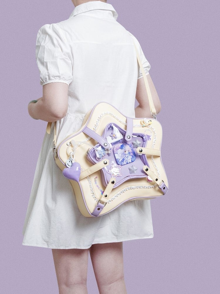 Style With Bag Starry 2-Way Ita Yellow Purple Kawaii