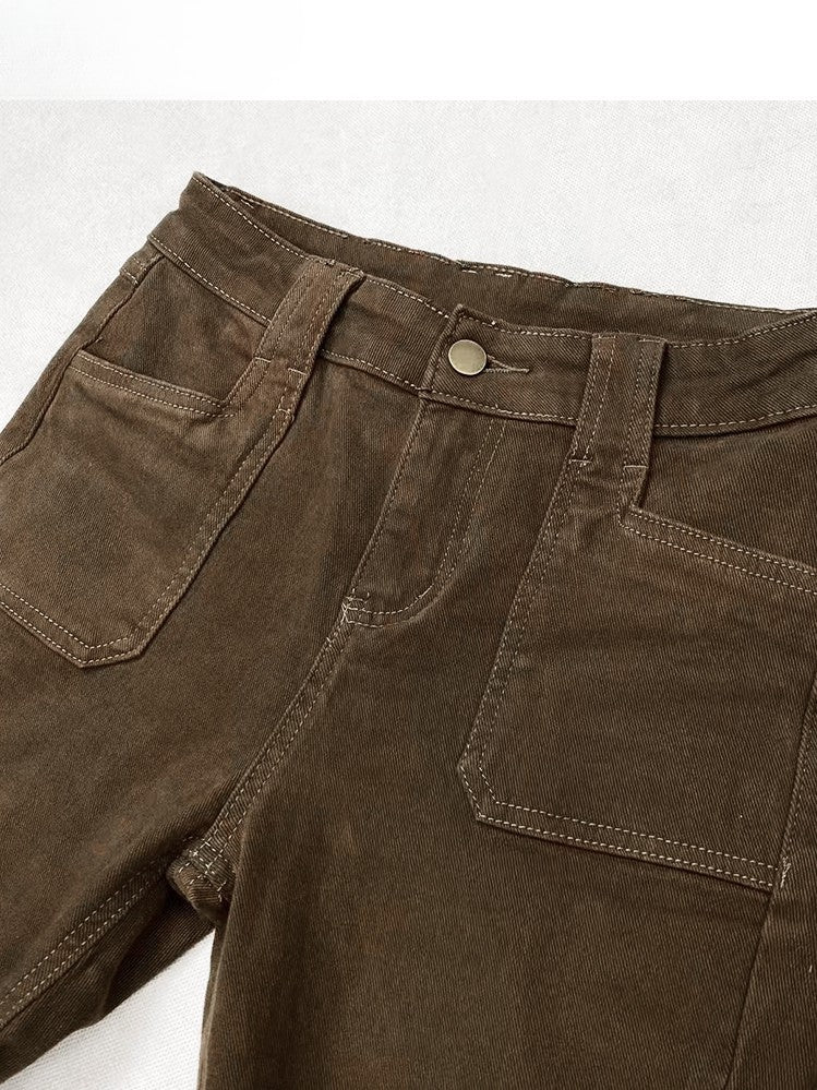 Star Flare With Millard Fashion Print Brown Silhouette Jeans