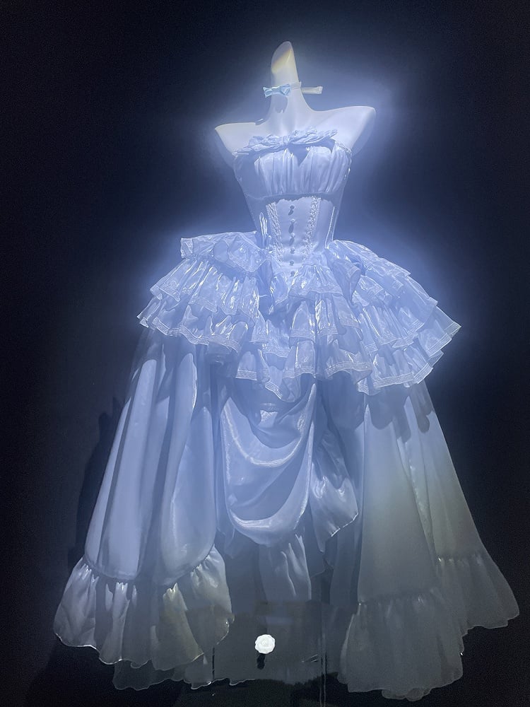 Blue Long Drawstring Under Skirt