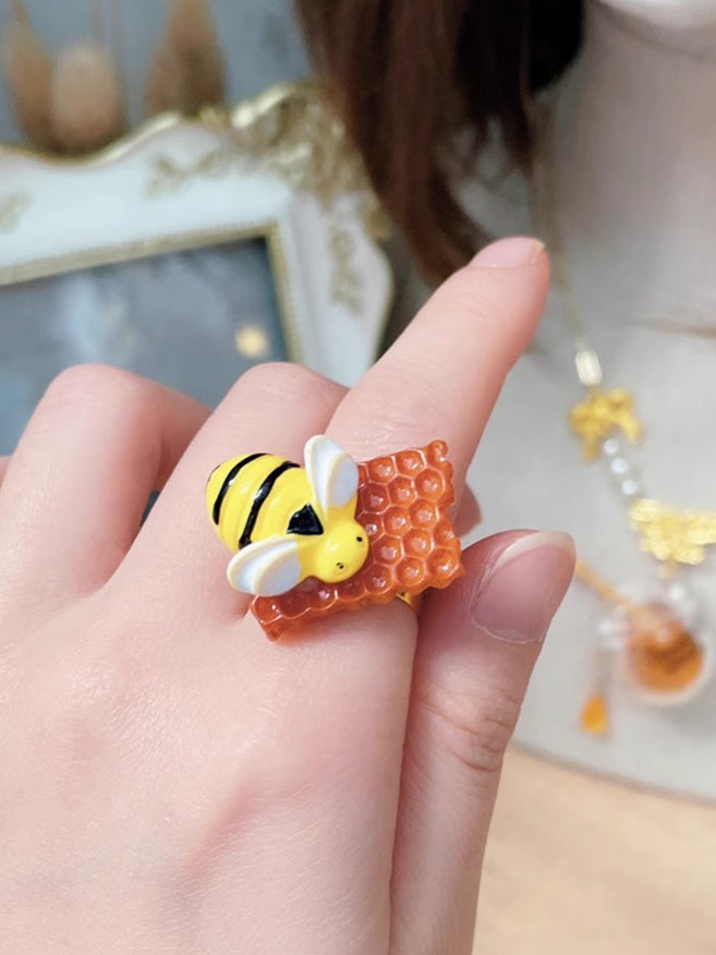 Design Gelber Ring Honig und Biene