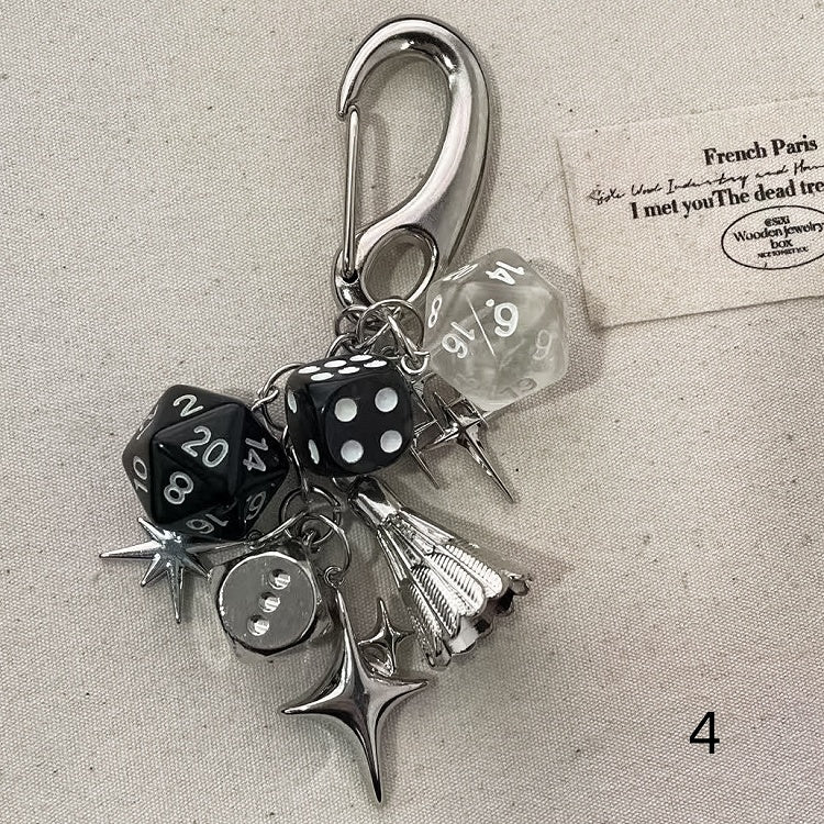 Options 5 Dice Cyberpunk Y2K Keychain