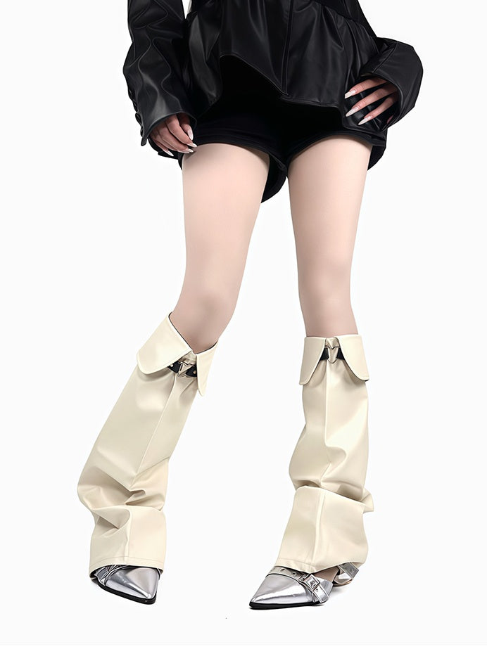 Black/Light Coffee Punk Leg Warmers