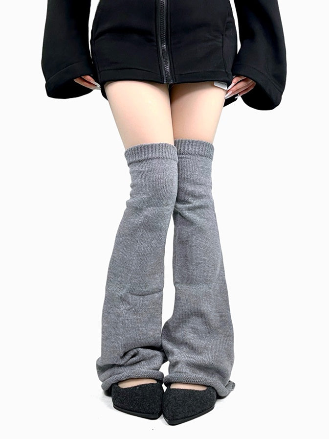 Black/White/Grey Y2K Flare Knitted Leg Warmers