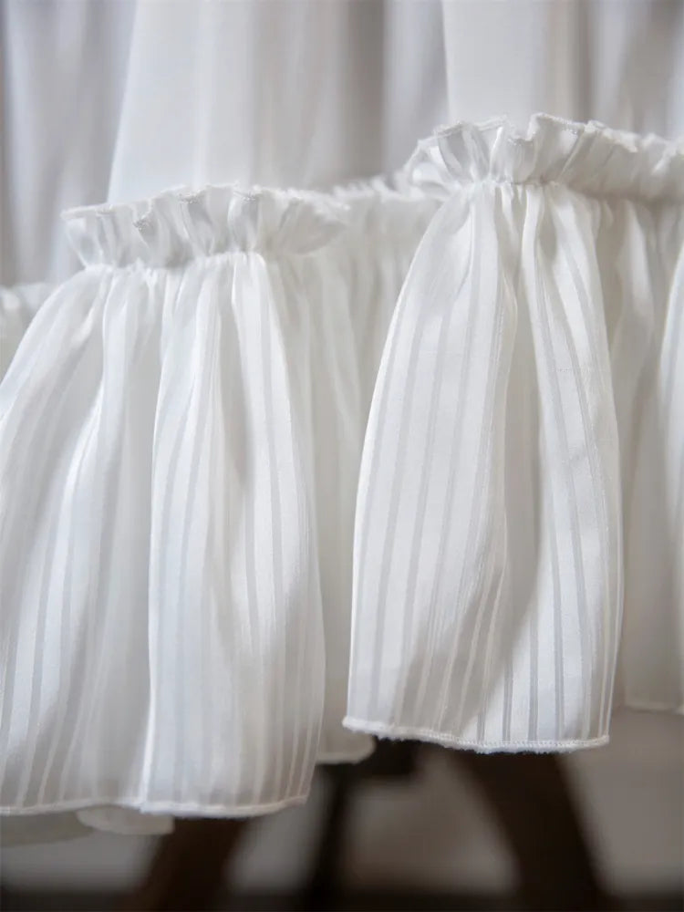 for Flounce Hemline Size White Shirring 50-100CM Clearance-Free Waist Underskirt