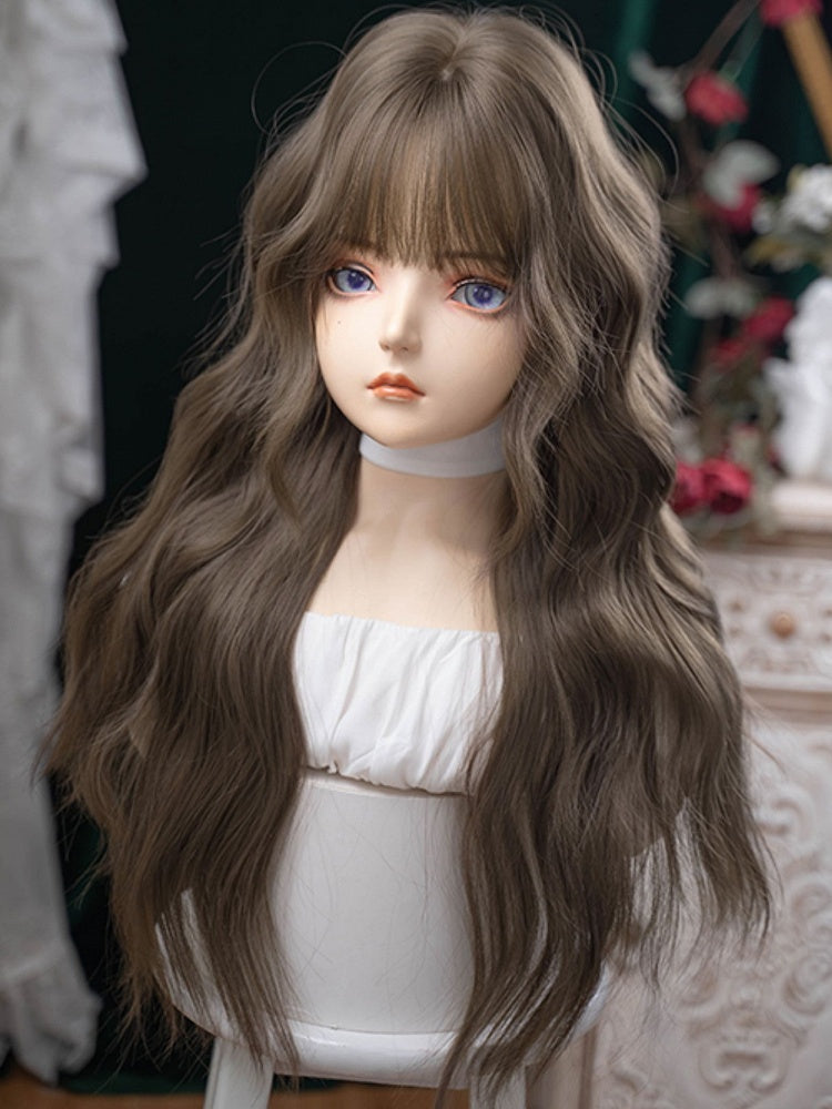 With Brown Bangs Air 72CM Wig Wavy Length