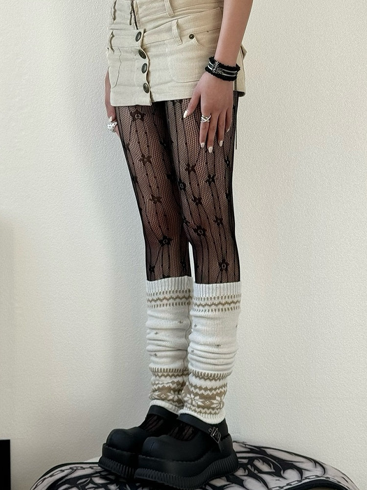 Y2K Black Floral Tights Pattern