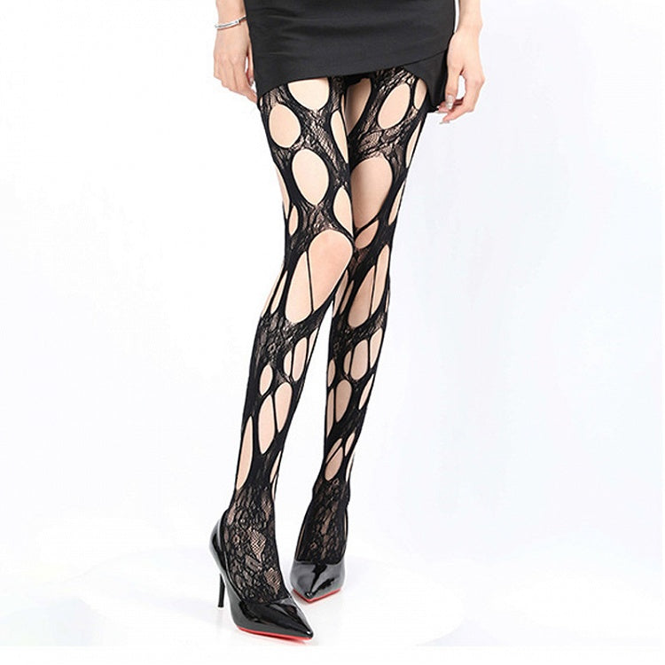 Black / White / Gray / Brown Cutout Fishnet Tights