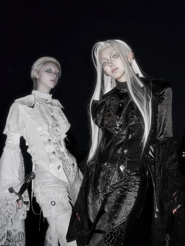 Ouji All Waistcoat Bell White Shirt Tail - Long + Gothic Set Fashion Lolita Sleeves