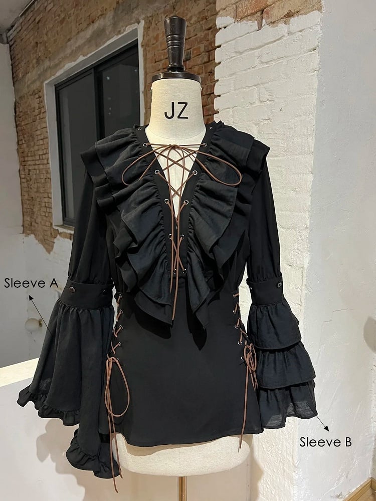Two with Ouji Detachable Blouse Lolita Pirate Beige Sleeve Options Vibes