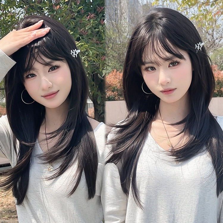 60CM Length Straight Air Wig Bangs Black With