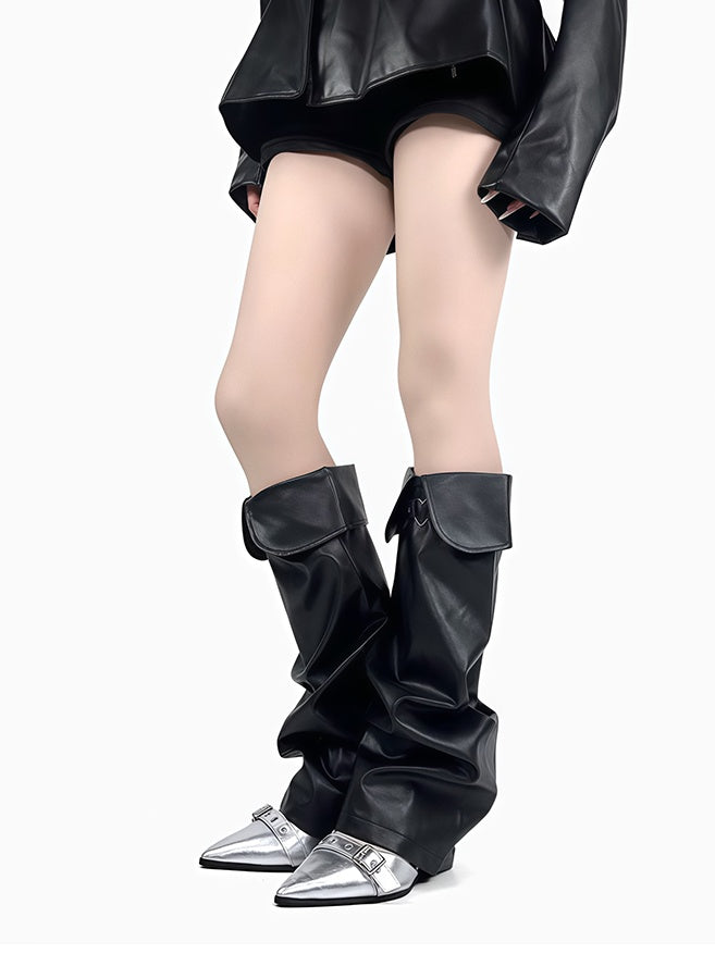 Black/Light Coffee Punk Leg Warmers