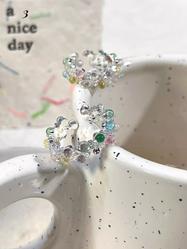 Collier et bracelet en forme d'ourson en gélatine Macron Y2K