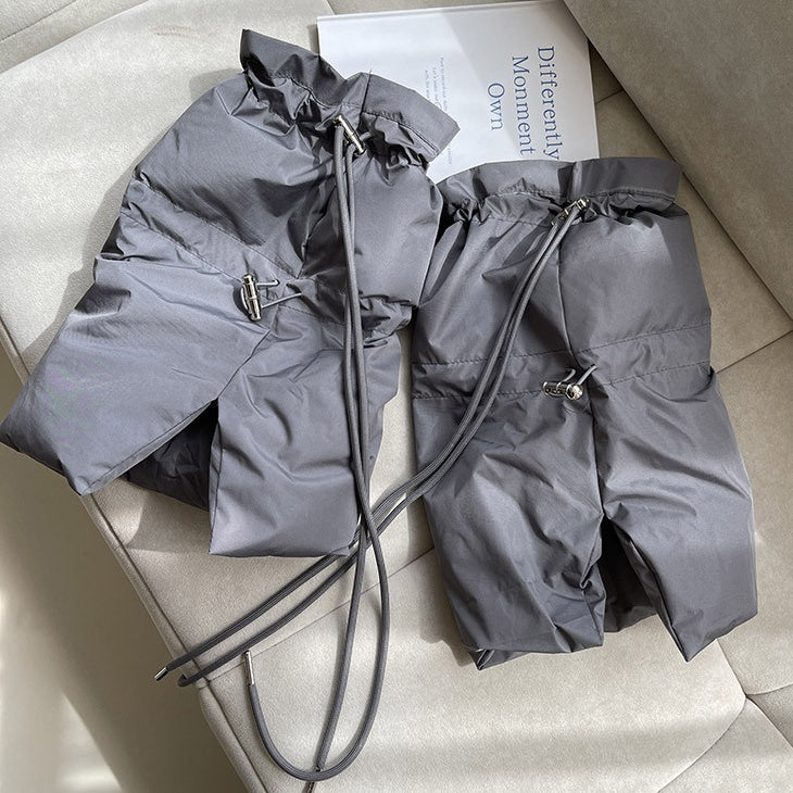 White/Grey/Black Drawstring Thicken Leg Warmers