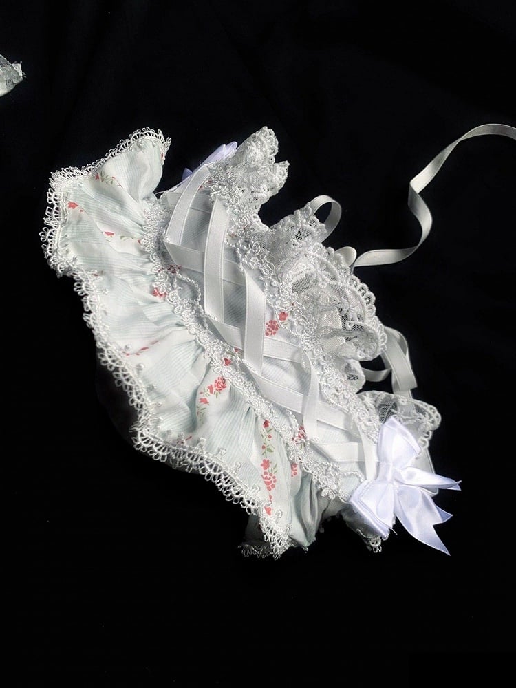 Bonnet Print Blue Rosette Light