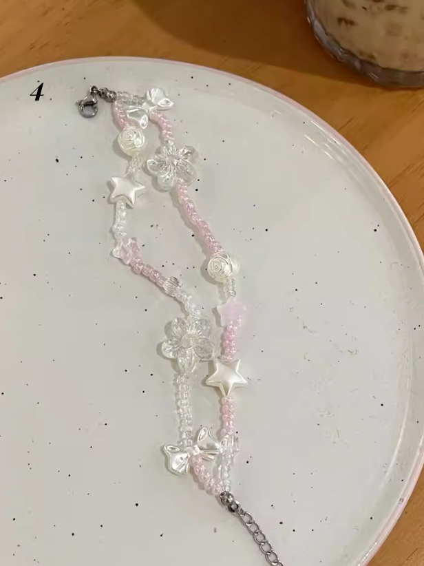 Collier et bracelet en forme d'ourson en gélatine Macron Y2K