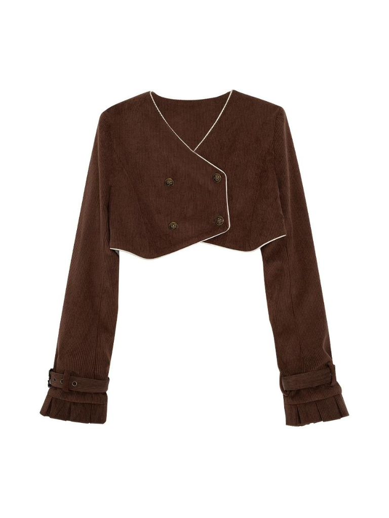 Shirt Girly Braun Kurzer Rock Jacke Ausgestellt