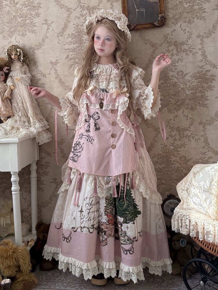 Tassels Lolita Pink Hemline Sweet Apron