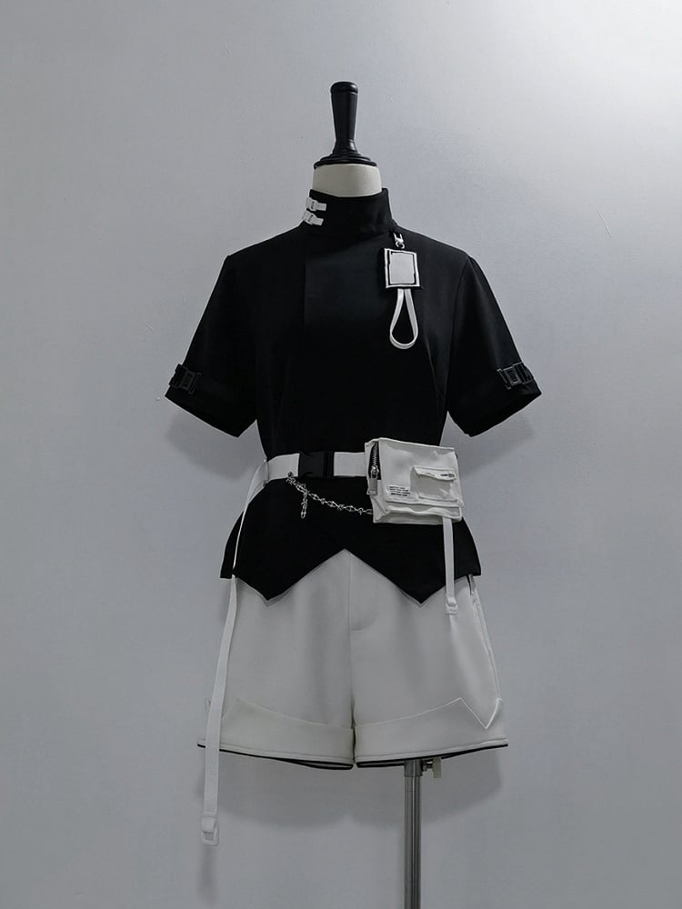 White Urban Shorts Ouji Cyberpunk Lolita Techwear
