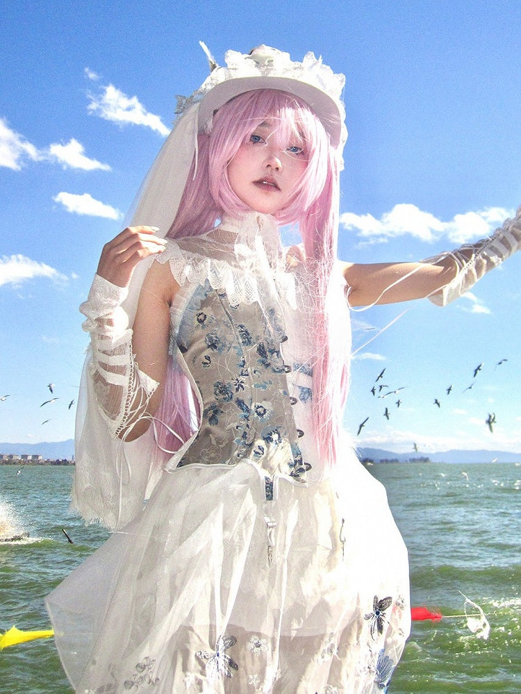 With Full Pink 30CM 70CM + Ponytail Short Double Bangs Clips Length Claw Straight Wig