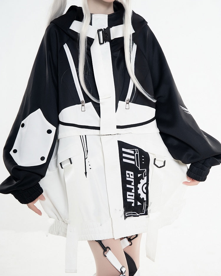 Three-Piece Detachable Design Landmine Jacket Techwear Cyber Set Futuristic -