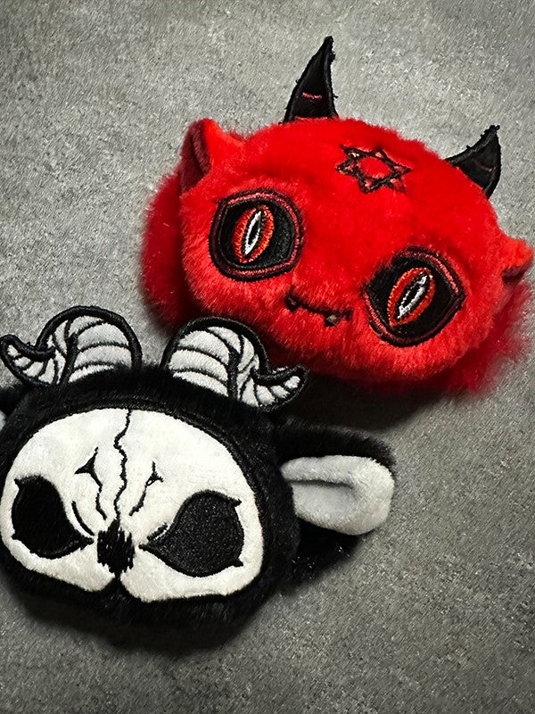 Devil Hairclip Gothic Red Plush