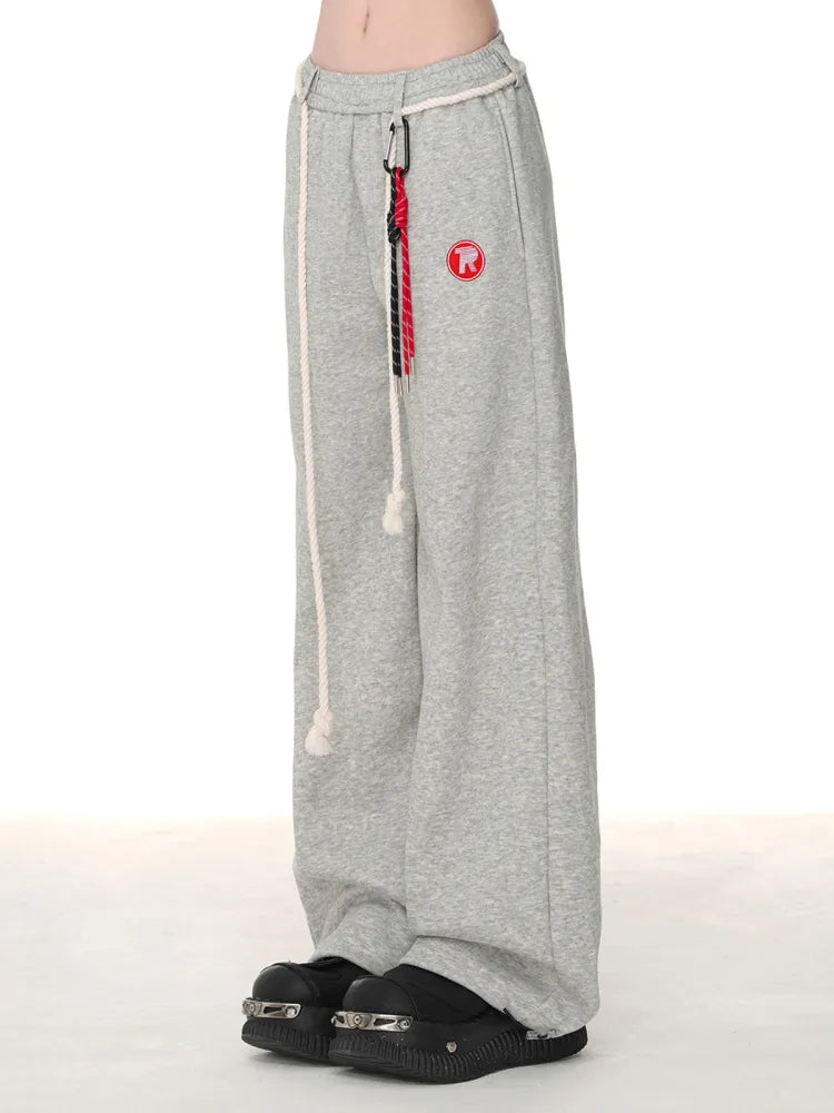 Cut Blue/Gray/Red Wide-leg Pants Dark