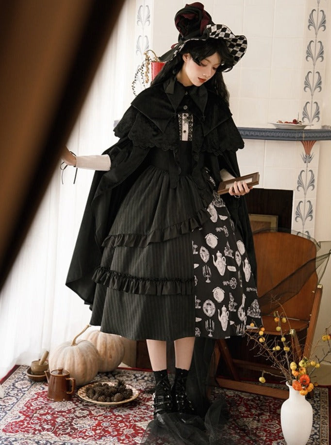 Suspender Skirt + Elegant Puzi Blouse Print Design Original With Kula