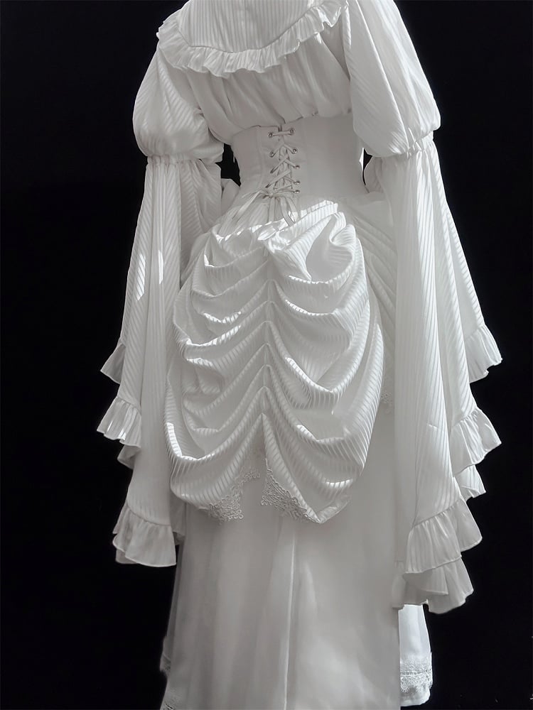 Bust Gothic Waist Under Lolita White Skirt Boned High Aristocrat Corset