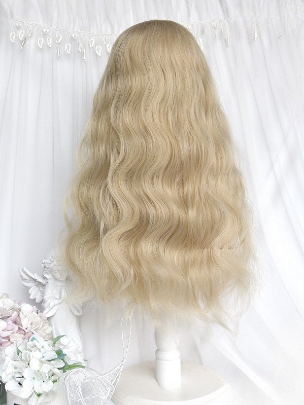 Full Wavy Wig With Length Blonde Bangs 65CM
