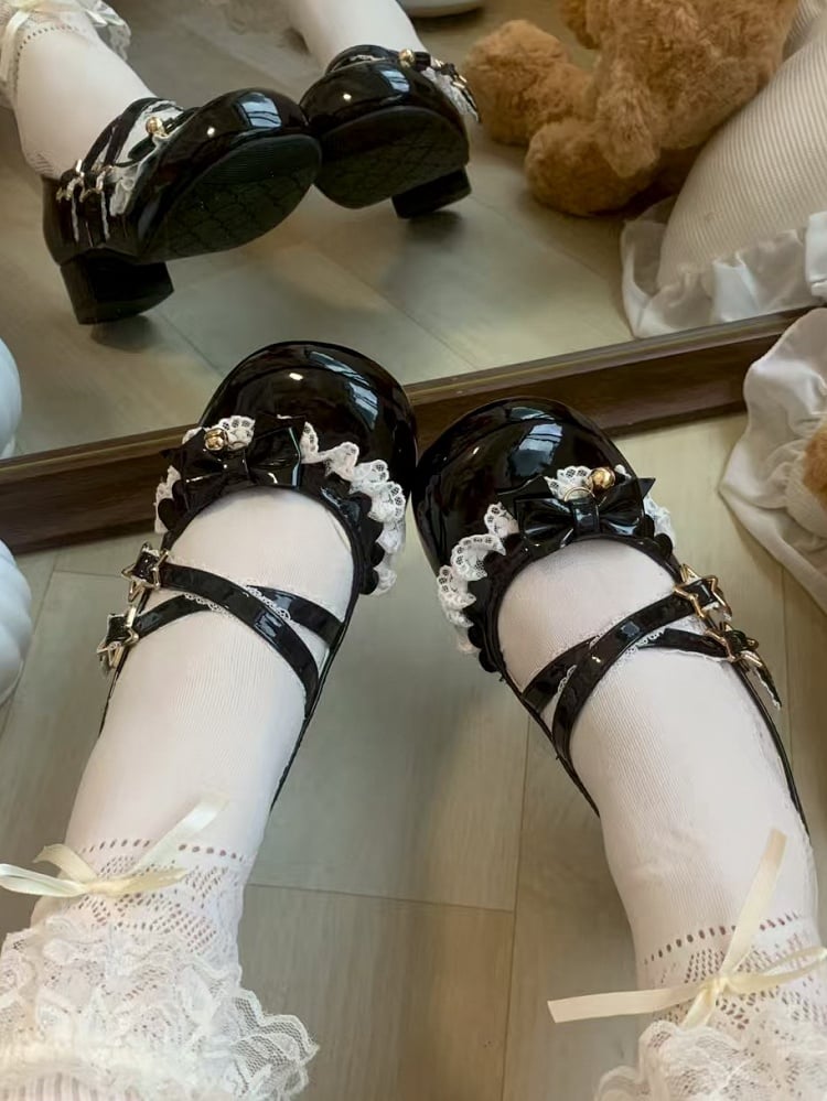 PU in Mary Clasp Star with Janes Low-heel Black