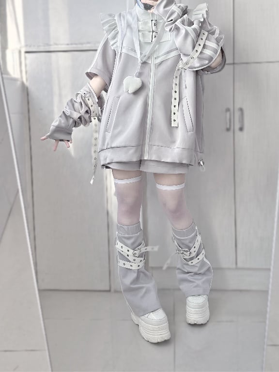 Kei Waist Gray Shorts Elastic Jirai
