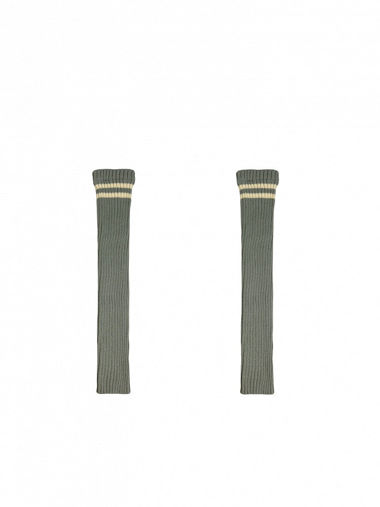 Apricot Overknee Striped Pattern Knitted Leg Warmers