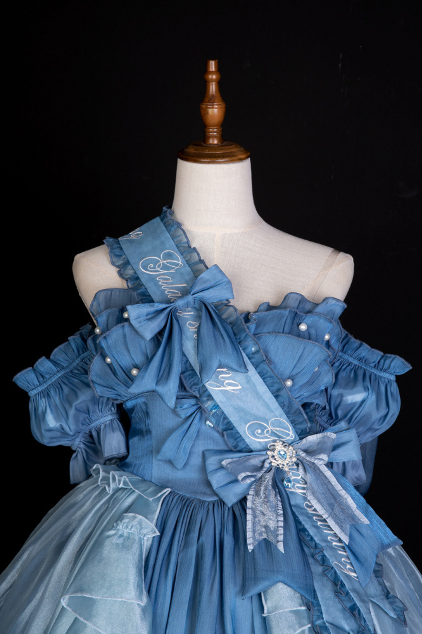 + Swing Fairy Puffy Ribbon Dress Sleeve Blue