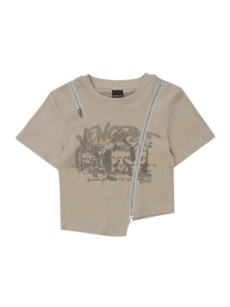 T-Shirt mit Reißverschluss American Street