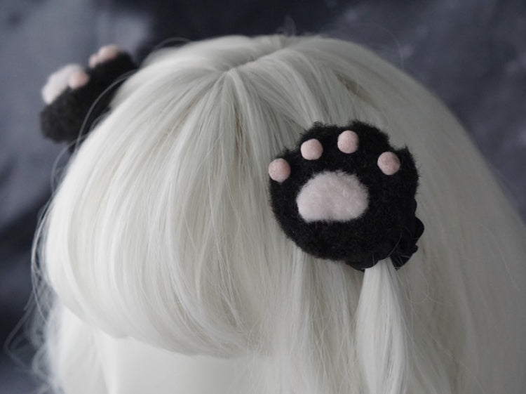 Süße schwarze Katzenpfoten-Haarspange