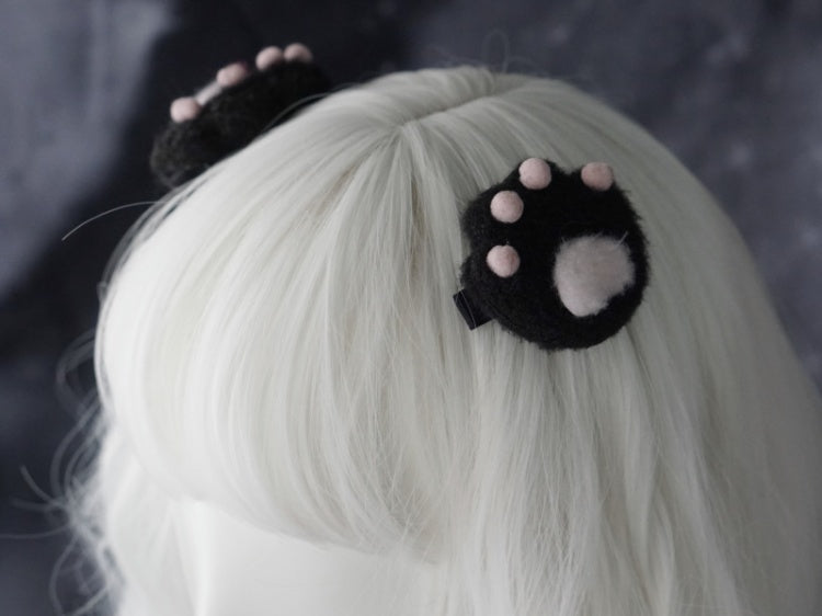 Süße schwarze Katzenpfoten-Haarspange