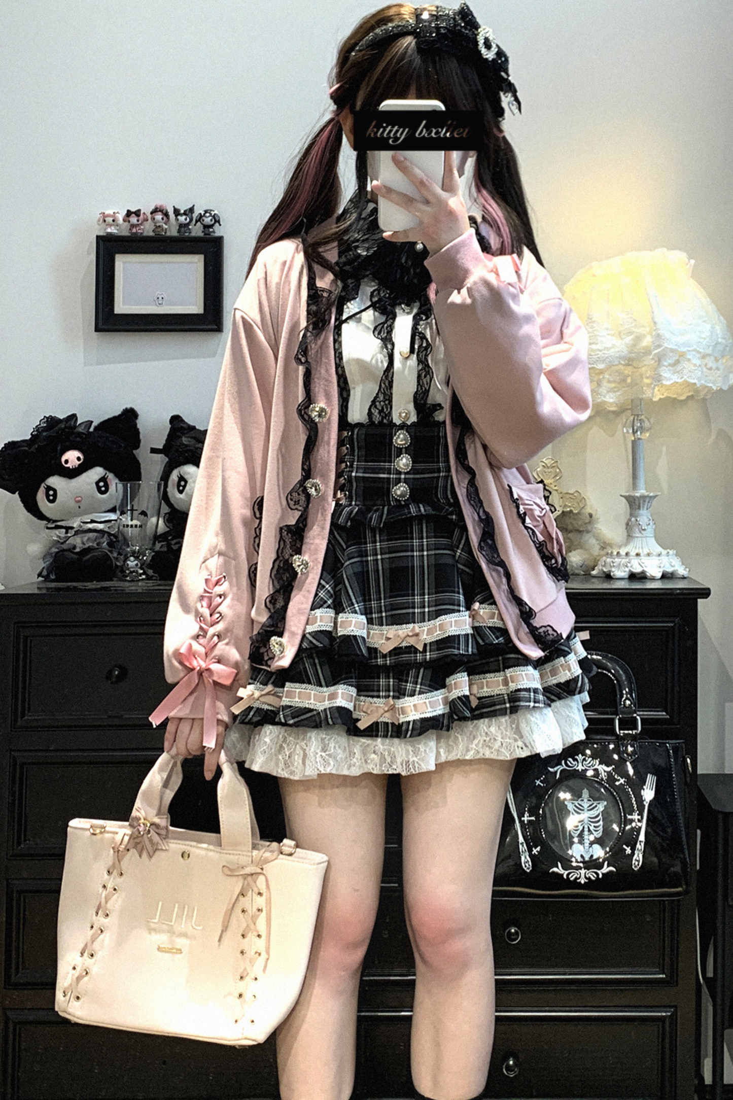 Cardigan Lace Ribbon Bow Loose