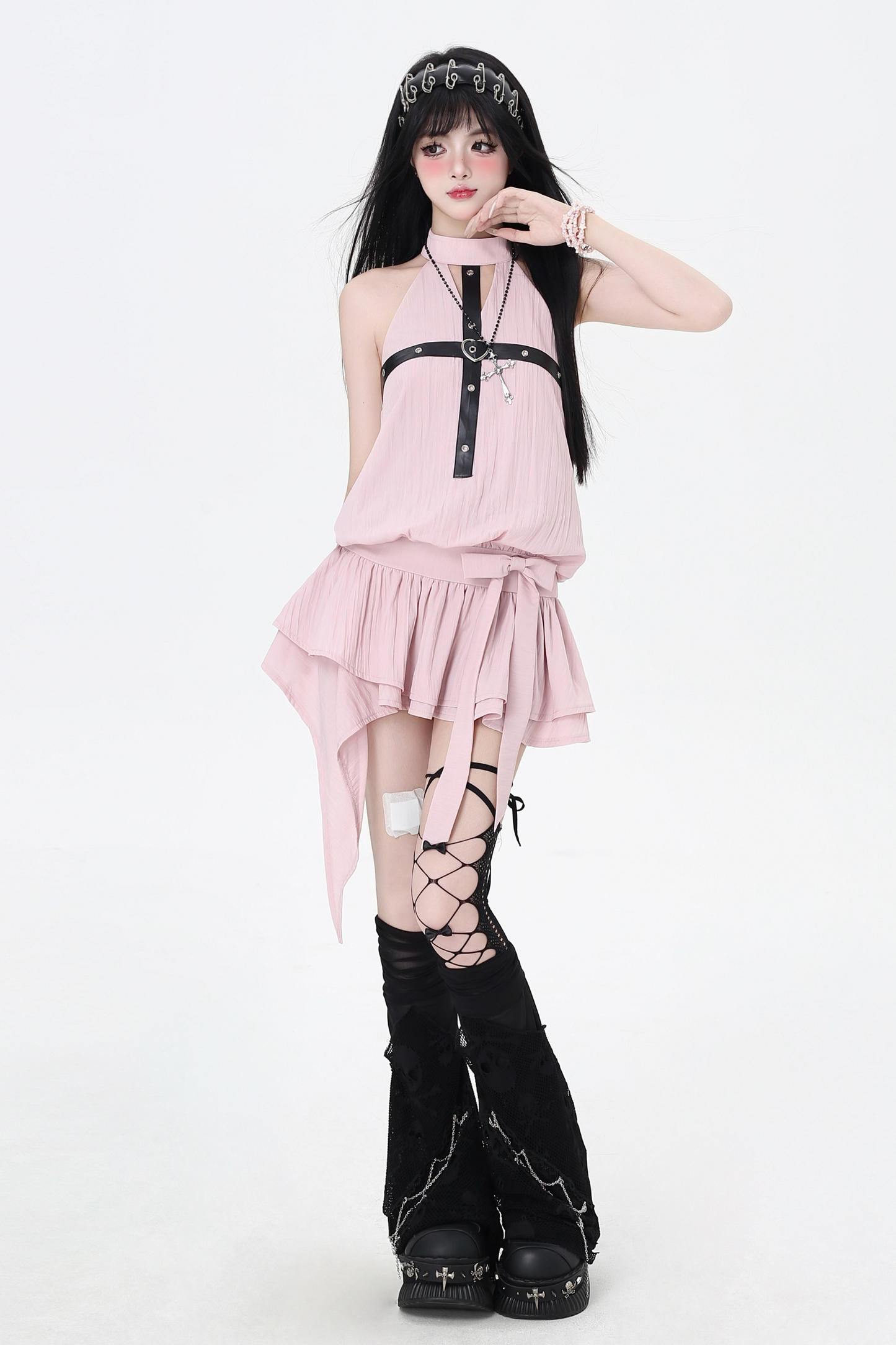 Cross Sleeveless Mine Dress