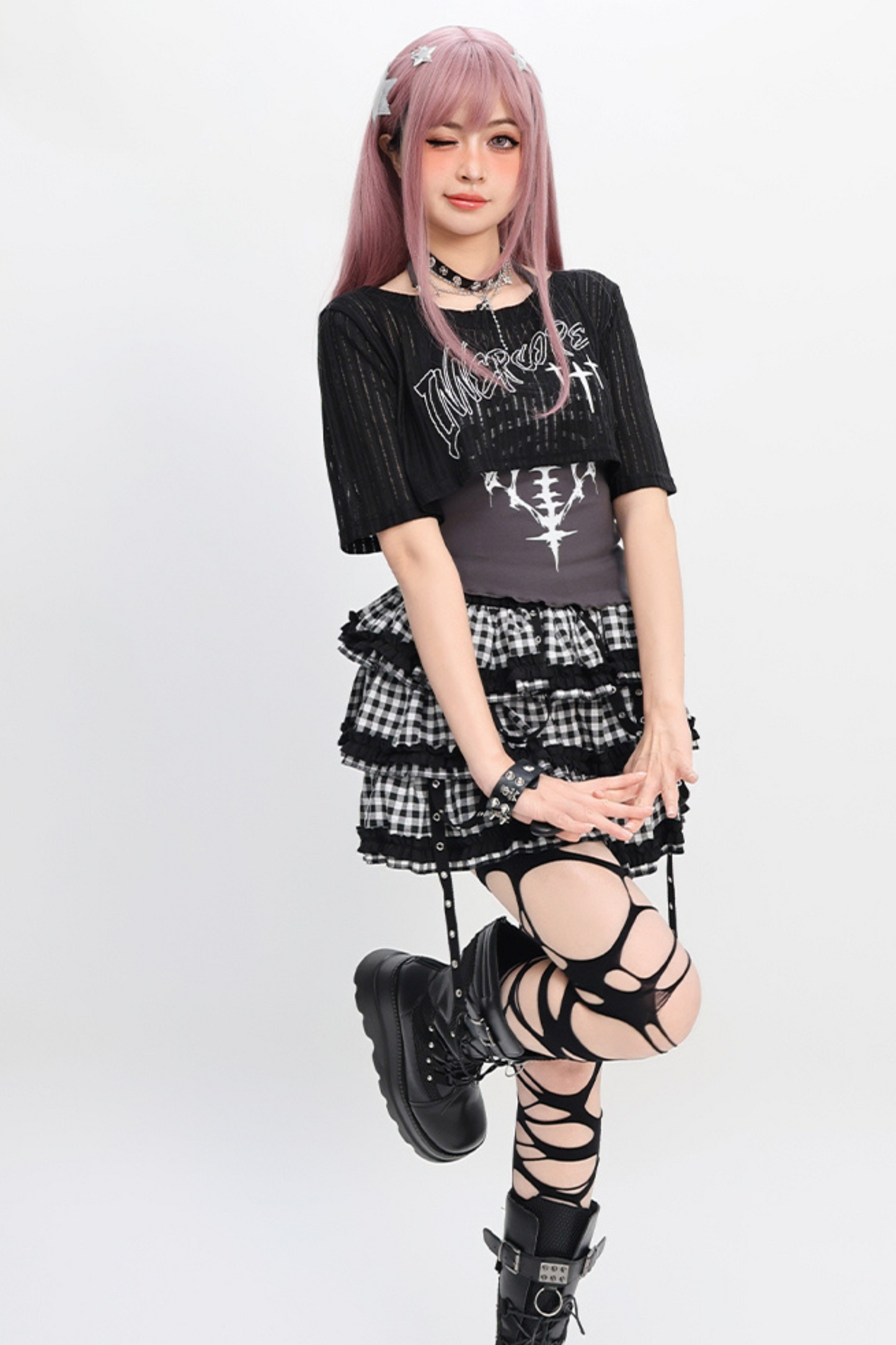 Asian vest Y2K and smock skirt Light