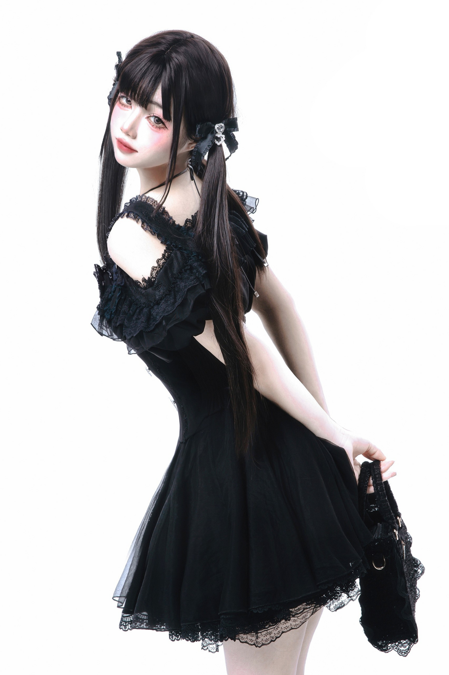 Off-the-shoulder Mine Flared + Skirt Ribbon Reservations Top