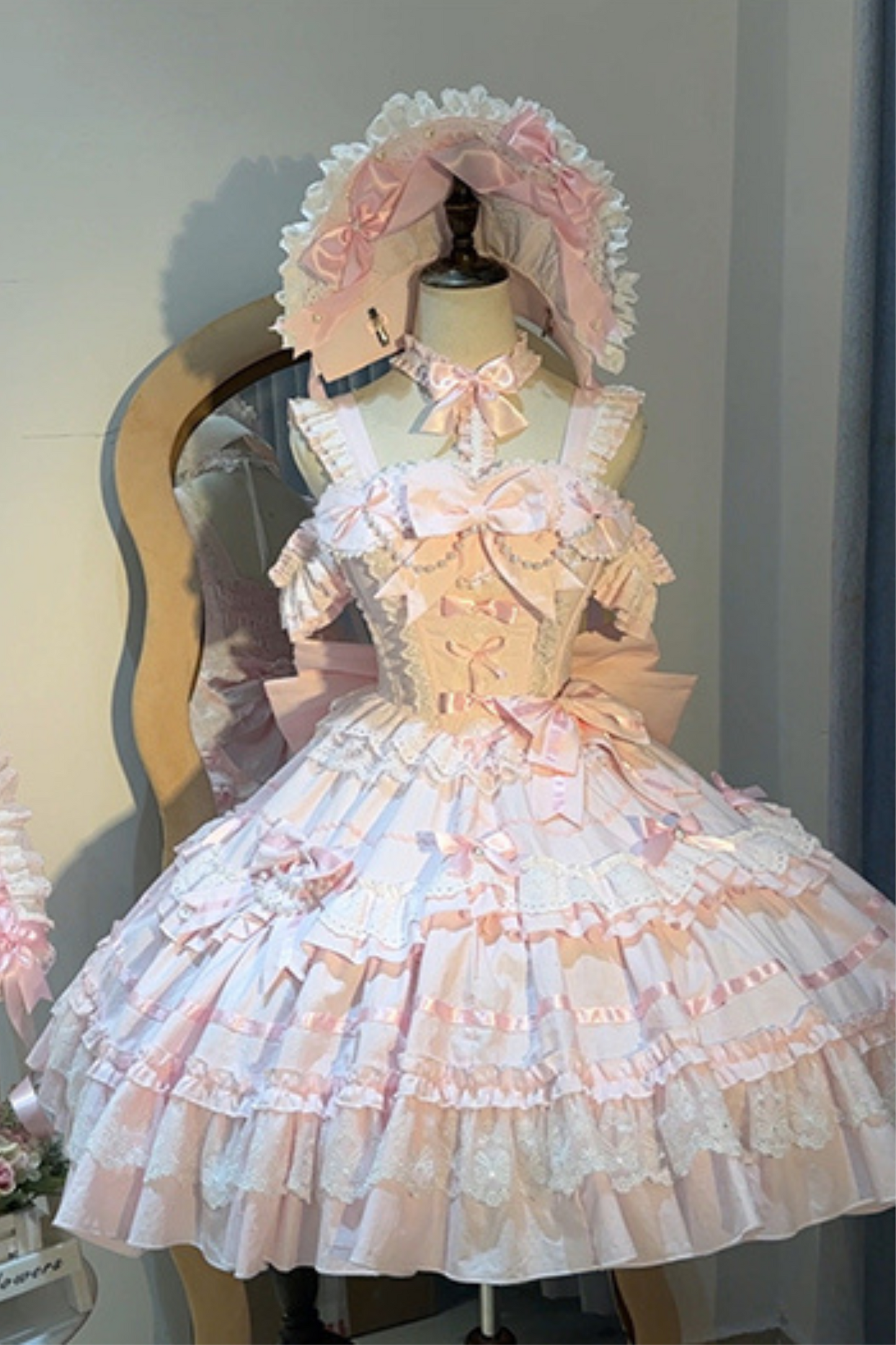 Motorhaube Perle Antike Prinzessin Kleid Kopfschmuck Puppe +