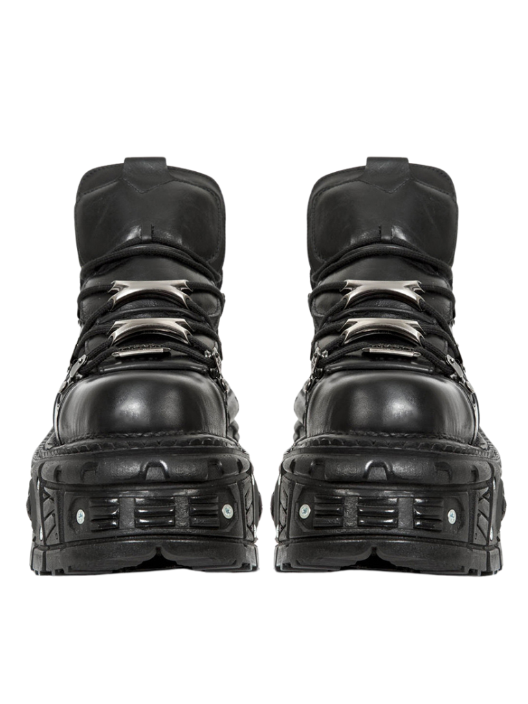 Kette Punk Metal Plateau Schlichte dunkle Schuhe High-Top