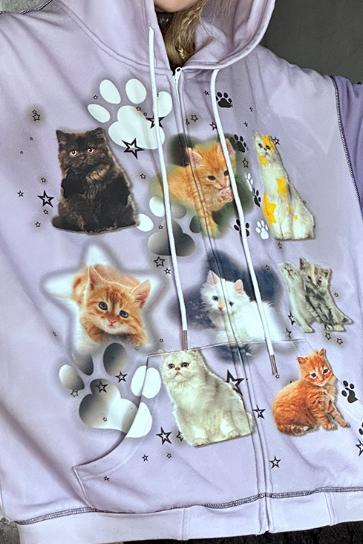 Colorful Sweatshirt Spray Cat Art