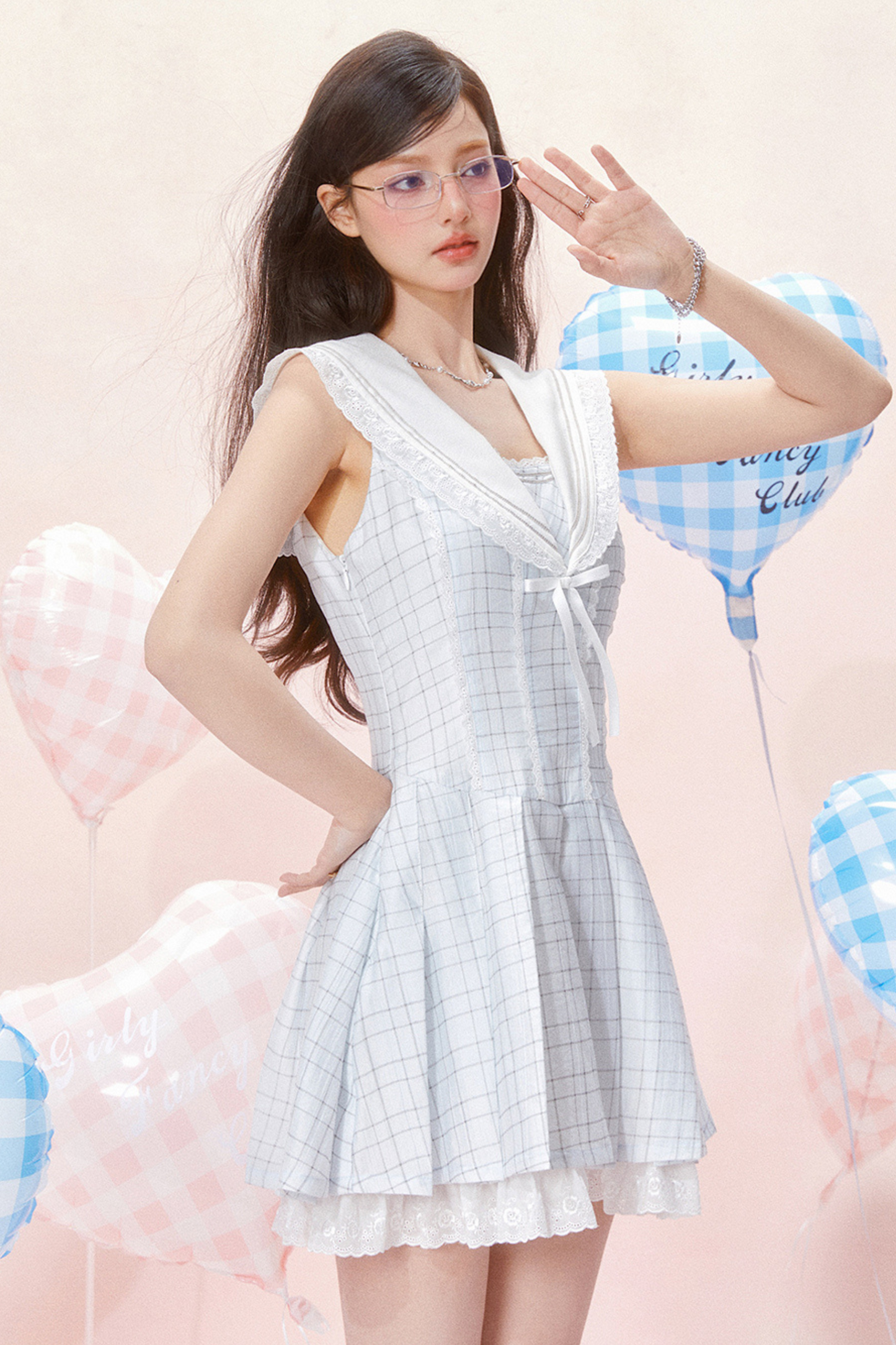 Nautical Dress Sleeveless Chic Check