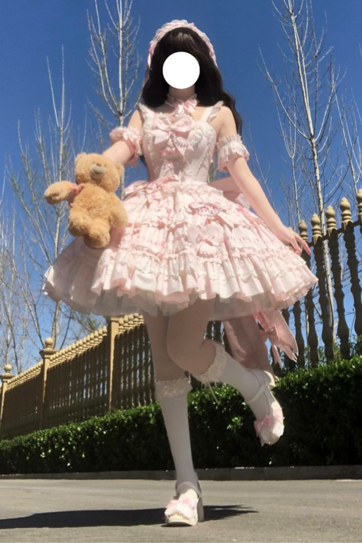 Haubenpuppe Kopfschmuck Kleid + Antike Prinzessin Perle