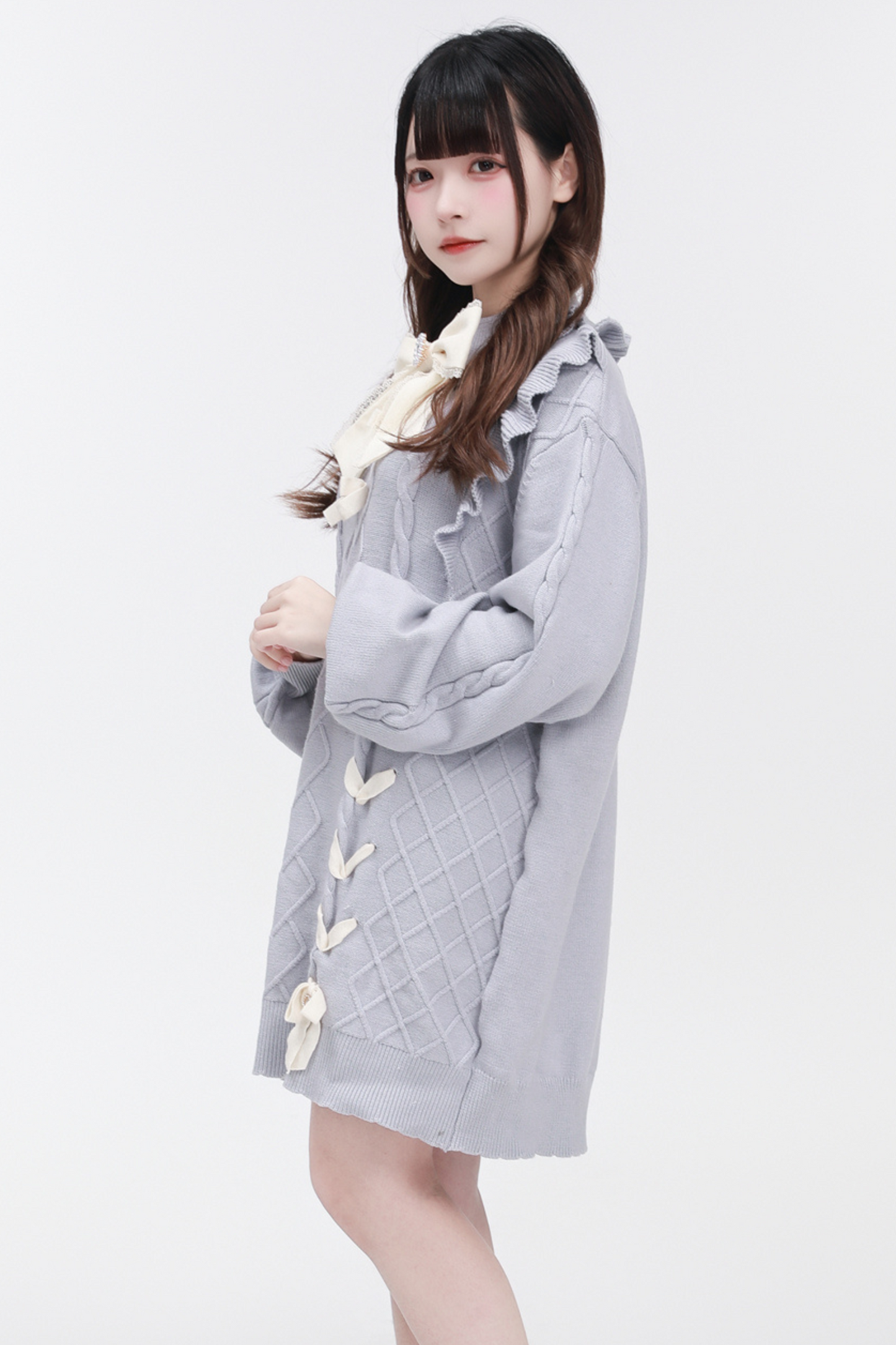 Sweater Dress Sleeve Flying Neck High