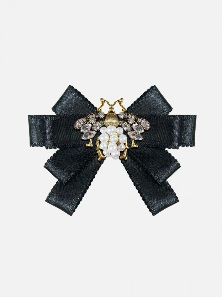 ラインストーンとビーズ付き蜂の蝶ネクタイ