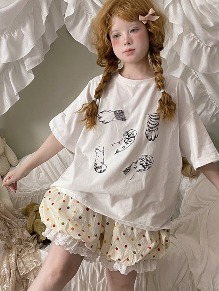 Kitty Claw Print Graphic T-shirt