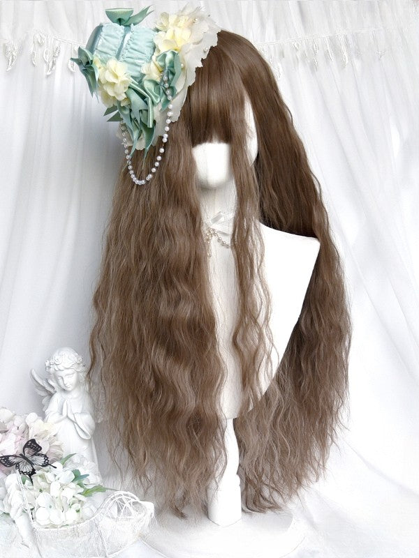 Length Bangs Full Wavy With 80CM Brown Wig