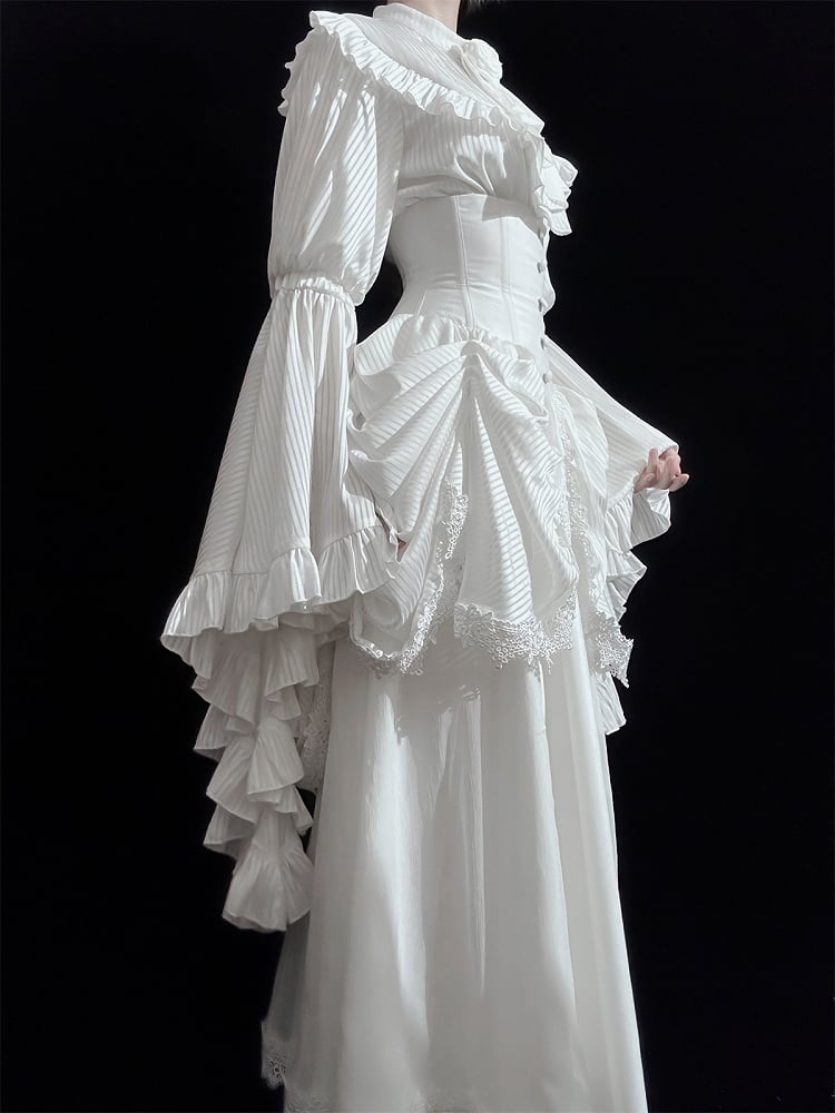 Bust Gothic Waist Under Lolita White Skirt Boned High Aristocrat Corset